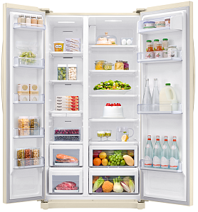 Двухдверный бежевый холодильник Samsung RS54N3003EF фото 4 фото 4