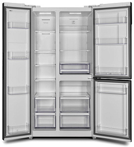 Широкий двухдверный холодильник Hyundai CS6073FV белое стекло фото 3 фото 3