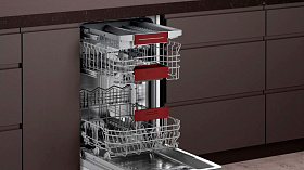 Серебристая узкая посудомоечная машина Neff S857ZMX09E фото 4 фото 4