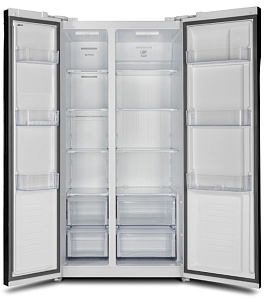 Большой двухдверный холодильник Hyundai CS5003F белое стекло фото 3 фото 3