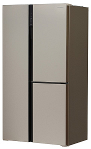 Тихий холодильник с no frost Hyundai CS5073FV шампань стекло
