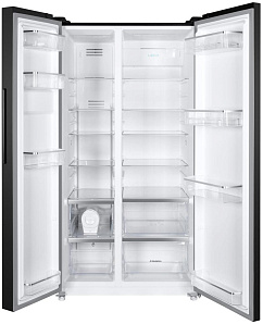 Широкий двухдверный холодильник с морозильной камерой Maunfeld MFF177NFSB фото 2 фото 2
