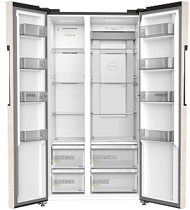 Двухдверный бежевый холодильник Midea MRS518SFNBE2 фото 2 фото 2