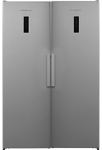 Отдельностоящий двухдверный холодильник Scandilux SBS 711 EZ 12 X