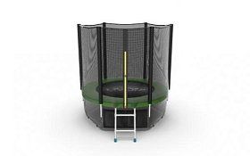 Батут с ограждением EVO FITNESS JUMP External + Lower net, 6ft (зеленый) + нижняя сеть фото 3 фото 3