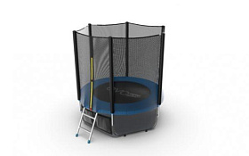 Детский батут для дачи с сеткой EVO FITNESS JUMP External + Lower net, 6ft (синий) + нижняя сеть фото 2 фото 2