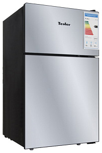 Небольшой двухкамерный холодильник TESLER RCT-100 MIRROR