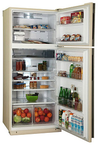 Широкий холодильник с верхней морозильной камерой Sharp SJ-XE 59 PMBE