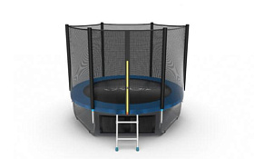 Детский батут для дачи с сеткой EVO FITNESS JUMP External + Lower net, 8ft (синий) + нижняя сеть фото 3 фото 3
