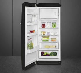 Чёрный маленький холодильник Smeg FAB28LBL5 фото 3 фото 3