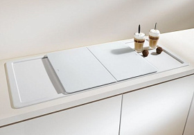 Кухонная мойка над столешницей Blanco ALAROS 6S (с белой доской) SILGRANIT клапан-автомат InFino® фото 2 фото 2