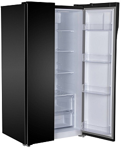 Бытовой двухдверный холодильник Hyundai CS6503FV черное стекло фото 4 фото 4