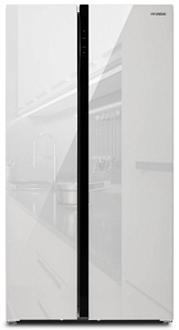Холодильник Хендай белого цвета Hyundai CS6503FV белое стекло