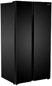 Чёрный холодильник Hyundai CS6503FV черное стекло