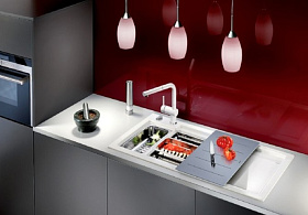 Мойка для кухни из искусственного камня Blanco AXON II 6 S (чаша слева) керамика клапан-автомат InFino® фото 2 фото 2