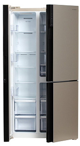 Широкий двухдверный холодильник с морозильной камерой Hyundai CS6073FV шампань фото 3 фото 3