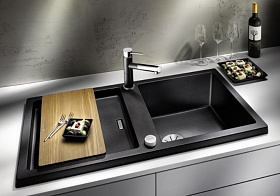 Кухонная мойка над столешницей Blanco ADON XL 6S SILGRANIT клапан-автомат InFino®