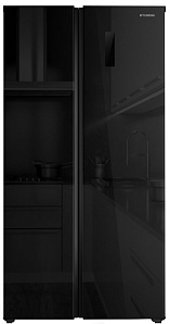 Холодильник Хендай Сайд бай Сайд черного цвета Hyundai CS5005FV черное стекло
