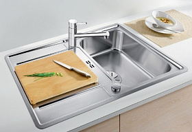 Кухонная мойка над столешницей Blanco CLASSIC PRO 45 S-IF клапан-автомат InFino® фото 2 фото 2