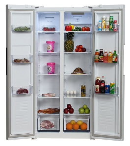 Узкие холодильник Side by Side Hyundai CS4502F белый фото 3 фото 3