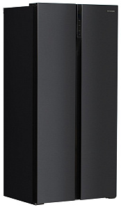 Холодильник с морозильной камерой Hyundai CS4505F черная сталь
