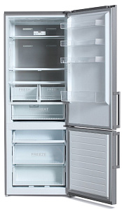 Серый холодильник Hyundai CC4553F нерж сталь фото 4 фото 4