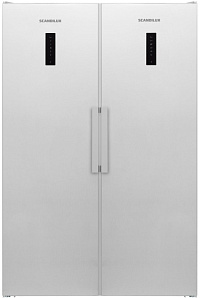 Широкий двухдверный холодильник Scandilux SBS 711 EZ 12 W