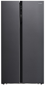 Холодильник с морозильной камерой Hyundai CS5003F черная сталь