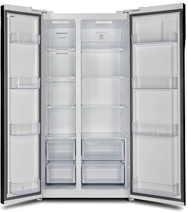 Большой двухдверный холодильник Hyundai CS6503FV белое стекло фото 3 фото 3