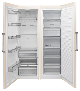 Двухдверный бежевый холодильник Scandilux SBS 711 EZ 12 B фото 4 фото 4