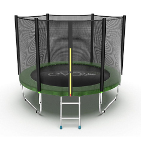 Батут 2,44 м с защитной сеткой EVO FITNESS JUMP External, 8ft (зеленый)