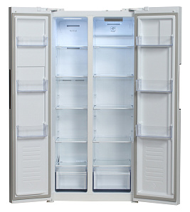 Большой двухстворчатый холодильник Hyundai CS4502F белый фото 2 фото 2