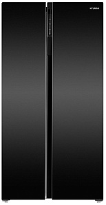 Холодильник с морозильной камерой Hyundai CS6503FV черное стекло фото 2 фото 2