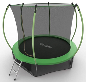Недорогой батут для детей EVO FITNESS JUMP Internal + Lower net, 8ft (зеленый) + нижняя сеть фото 2 фото 2