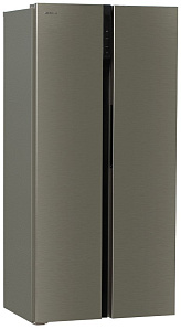 Бытовой двухдверный холодильник Hyundai CS4505F нержавеющая сталь