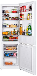 Узкий высокий двухкамерный холодильник Maunfeld MFF176SFW