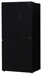 Холодильник 178 см высотой Hyundai CM5005F черное стекло