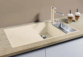Встраиваемая мойка для кухни Blanco AXIA III 6 S-F чаша справа, доска стекло клапан-автомат InFino®