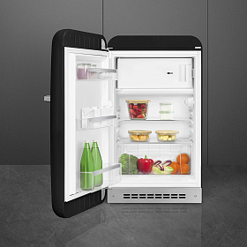 Чёрный маленький холодильник Smeg FAB10LBL5 фото 4 фото 4