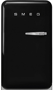 Чёрный маленький холодильник Smeg FAB10LBL5