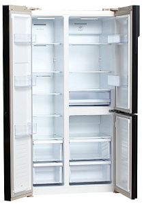 Большой двухдверный холодильник Hyundai CS5073FV шампань стекло фото 4 фото 4