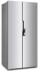 Широкий двухкамерный холодильник Hyundai CS4502F нержавеющая сталь