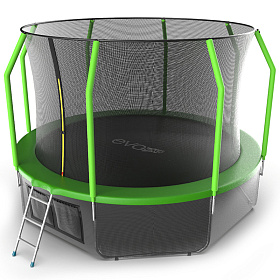 Батут для детей EVO FITNESS JUMP Cosmo 12ft (Green) + нижняя сеть