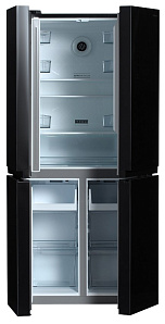 Холодильник Хендай серебристого цвета Hyundai CM5005F черное стекло фото 4 фото 4