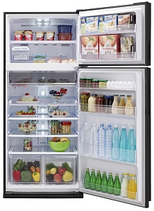 Холодильник шириной 80 см Sharp SJXE55PMBK фото 2 фото 2