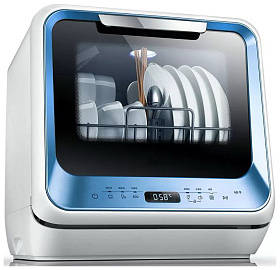 Низкая посудомоечная машина Midea MCFD 42900 BL MINI голубая
