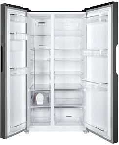 Чёрный холодильник Side-By-Side Maunfeld MFF177NFB фото 2 фото 2