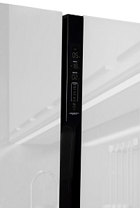 3-х дверный холодильник Хендай Hyundai CS6073FV белое стекло фото 4 фото 4